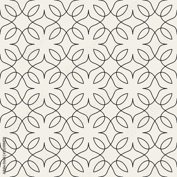 Fototapeta Arabic seamless ornament. Abstract background. Curved elegant lines and scrolls forming abstract floral ornament. Seamless pattern for background, wallpaper, textile printing, packaging, wrapper, etc.