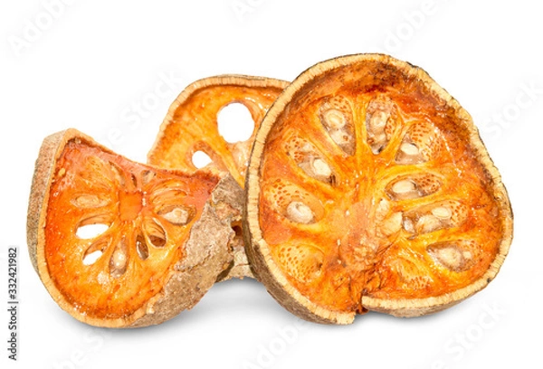 Obraz dried quince slices an isolated on white background
