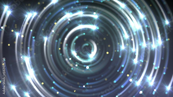 Fototapeta illumination neon space star particle flash light 3D illustration abstract background