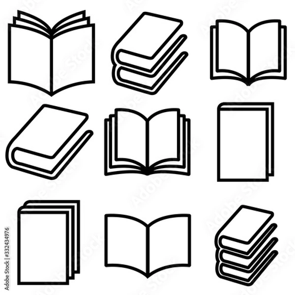 Fototapeta Book line icon, logo isolated on white background