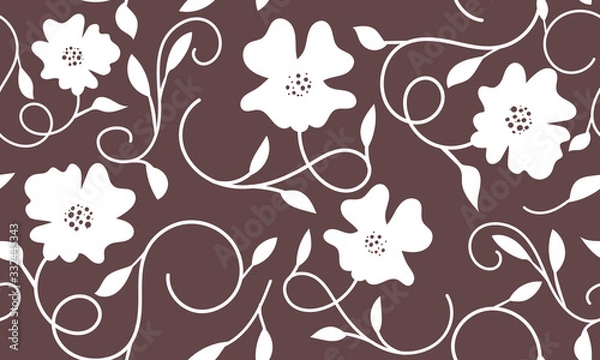 Obraz seamless pattern, ornament large flowers