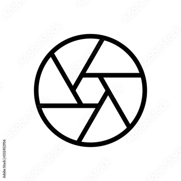 Fototapeta Camera shutter outline icon isolated. Symbol, logo illustration for mobile concept and web design.