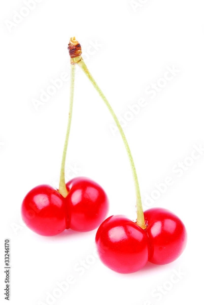 Fototapeta Cherry isolated white background