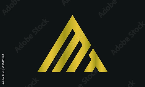 Obraz TM, MT Letter Logo Design with Creative Modern Trendy Typography and triangle logo.