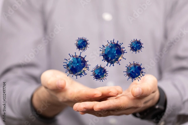 Fototapeta Corona Virus - Microbiology And Virology Concept - 3d protection.