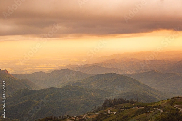 Fototapeta Amazing perfact landscap nature mountain and suset