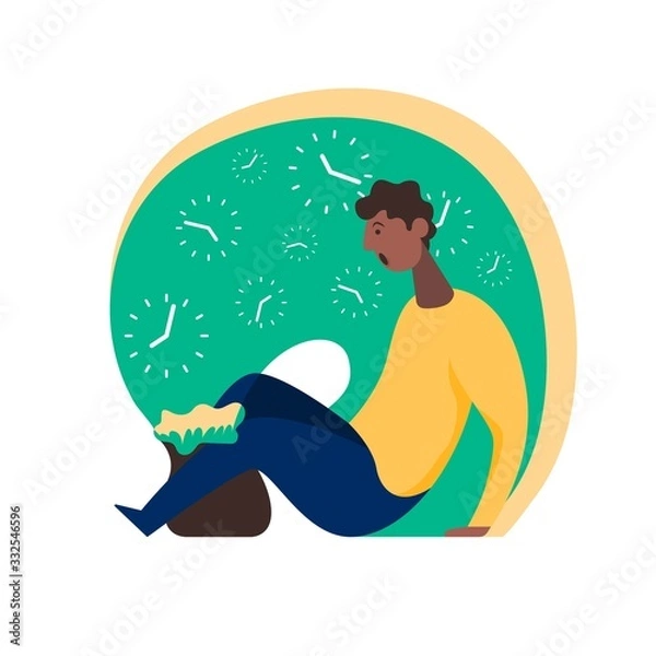 Fototapeta Freelance developer missed the deadline. Color vector illustration