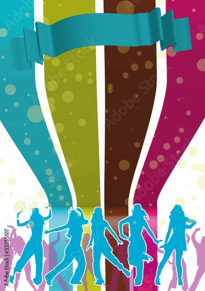 Obraz flyer 5 filles ruban turquoise