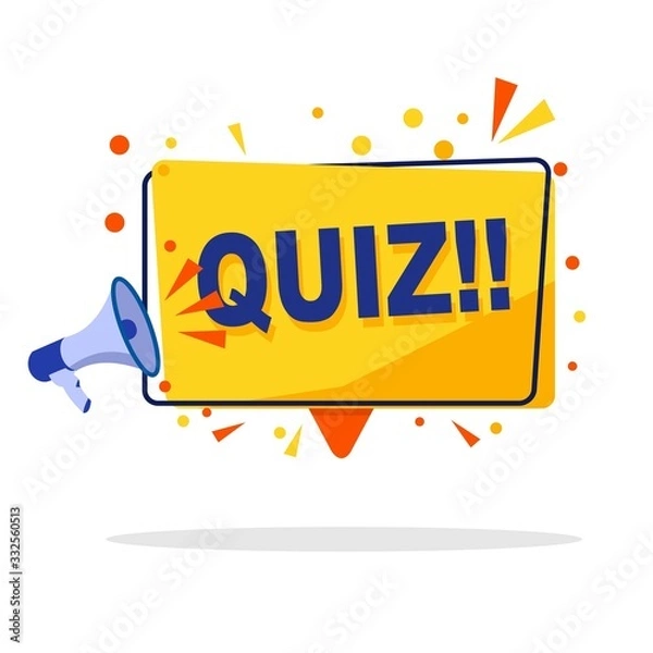 Obraz megaphone with quiz speech bubble. Loudspeaker. marketing and advertising.vector illustration 