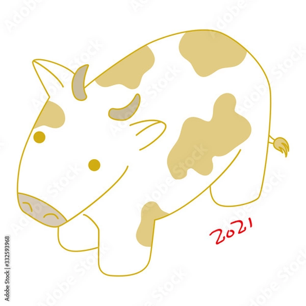 Fototapeta 牛　ホルスタイン　アイコン