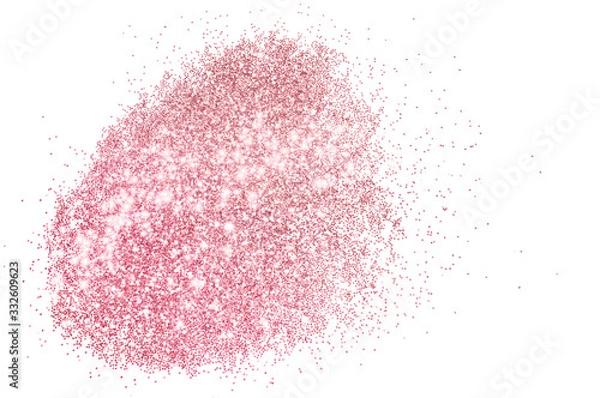 Obraz Rose gold glitter on white background