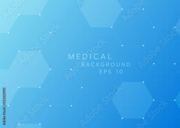 Fototapeta Medical grid background geometric hexagon shape design with space for text