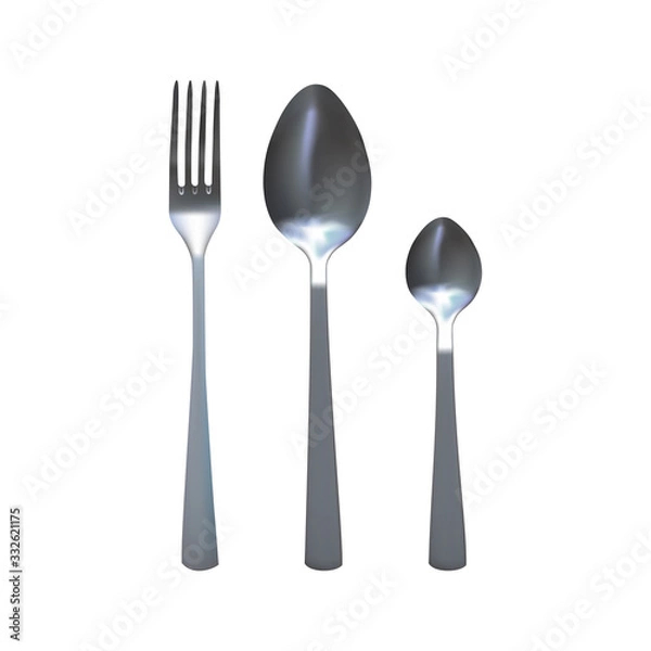 Fototapeta Spoon and fork set.