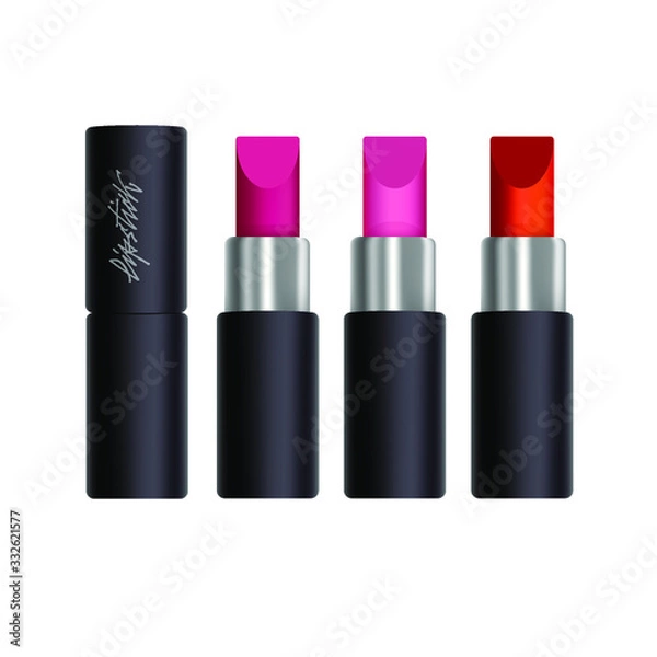 Fototapeta Colored vector lipstick set 
