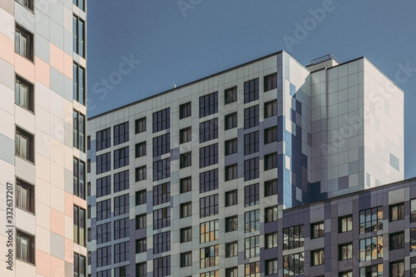 Fototapeta Modern colorful apartment block under the sunshine