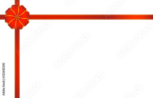 Fototapeta 赤いリボン飾りのイラスト