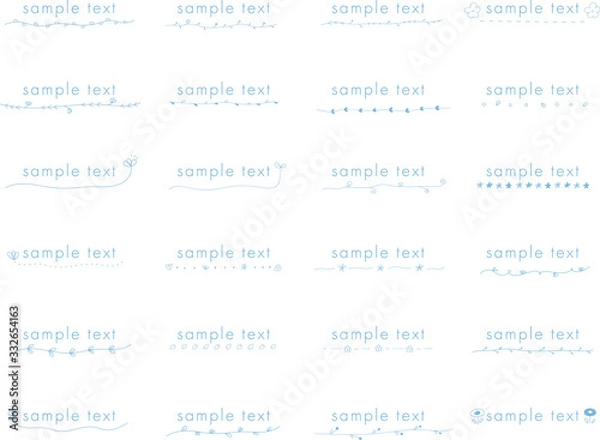 Fototapeta 手描きのお花の見出しやタイトルの装飾/素材/吹き出し