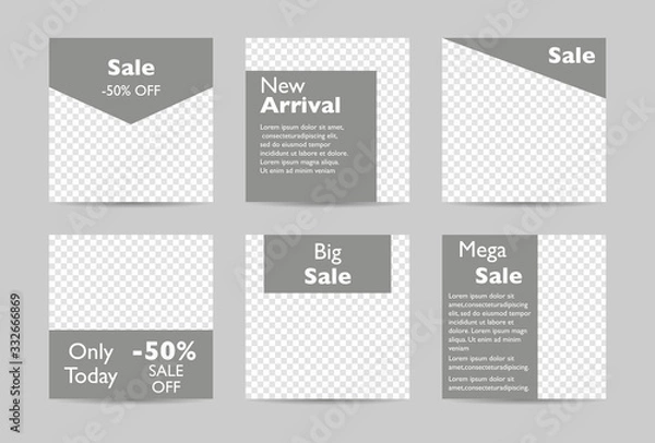 Fototapeta Trendy editable design for social media. Vector Illustration templates.