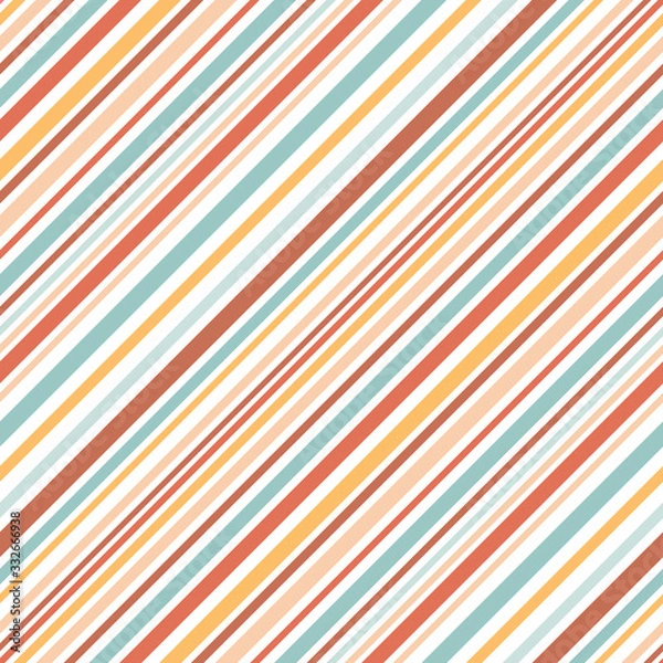 Fototapeta Colourful irregular diagonal striped seamless vector pattern background.