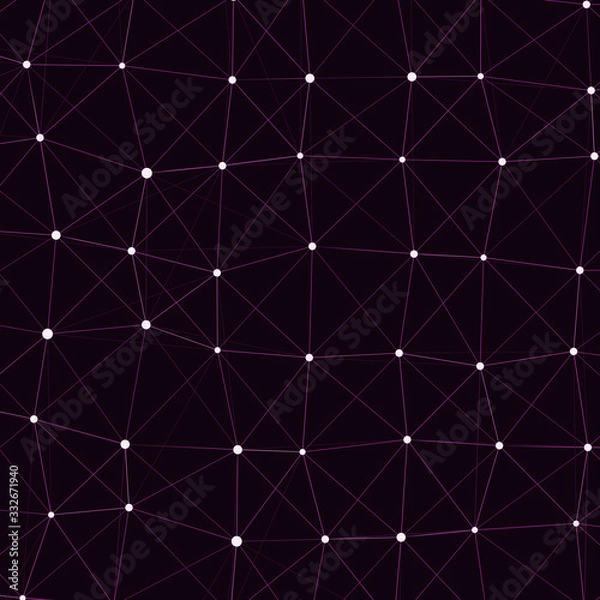 Fototapeta Network Mesh Computation Art background illustration