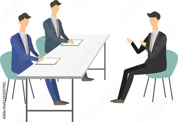 Obraz 面接　転職　就職活動　就活　面接官　ベクターイラスト