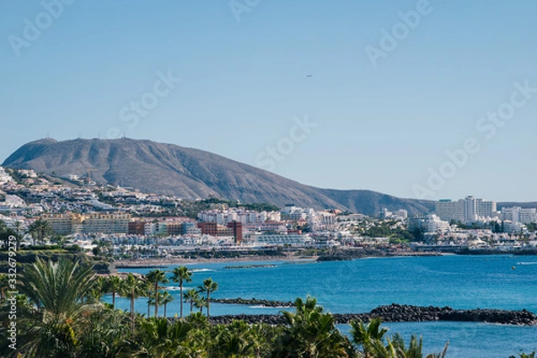 Fototapeta View of Costa Adeje to Playa de las Americas in Tenerife