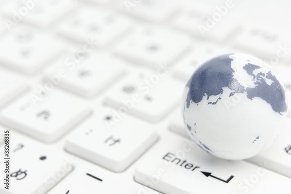 Fototapeta 地球儀　キーボード