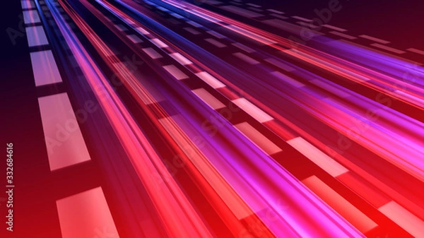 Fototapeta Speed Light Data Network Stream Technology abstract 3D illustration background
