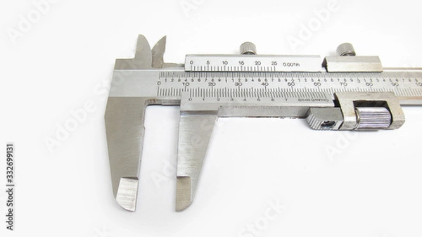 Fototapeta Isolated vernier caliper in white background picture with high details,Easy to use for any work