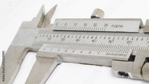 Fototapeta Isolated vernier caliper in white background picture with high details,Easy to use for any work