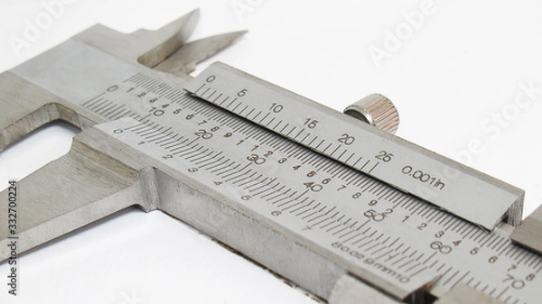 Fototapeta Isolated vernier caliper in white background picture with high details,Easy to use for any work