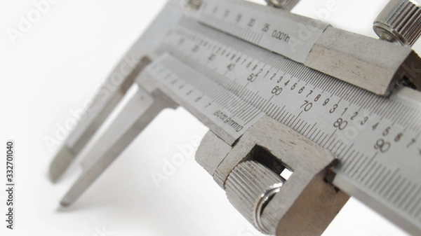 Fototapeta Isolated vernier caliper in white background picture with high details,Easy to use for any work
