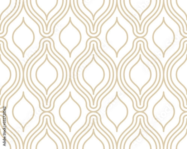 Fototapeta Seamless pattern with geometric waves. Endless stylish texture. Ripple monochrome background