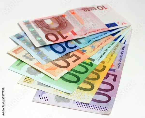Obraz euro banknotes, close-up