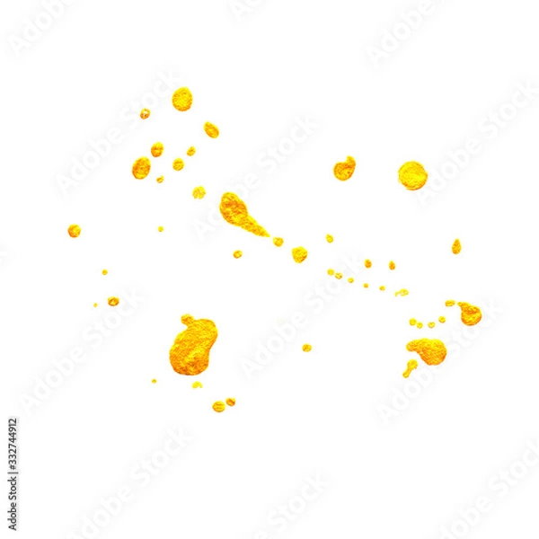 Fototapeta gold spray paint on a white background