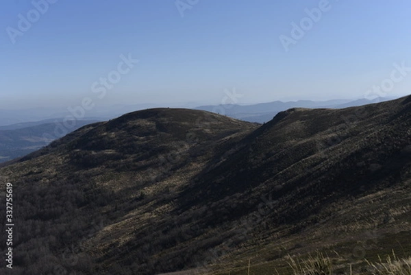 Obraz Bieszczady Mountain park with top view in high sun
