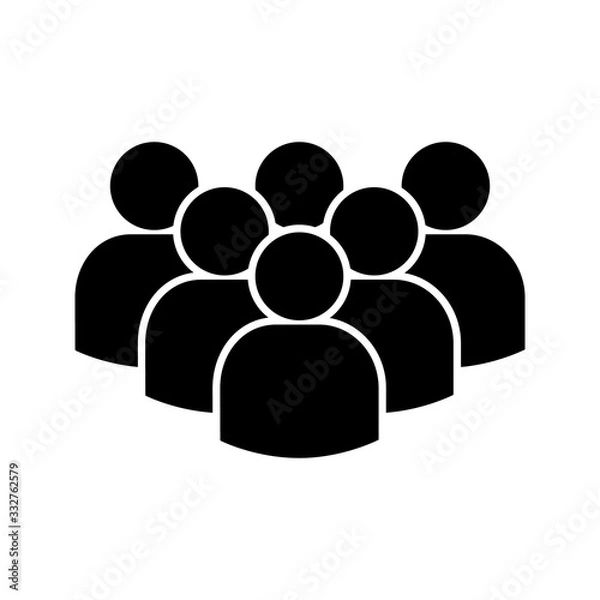 Fototapeta People icon in flat style. Group of people symbol for your web site design, logo, app.