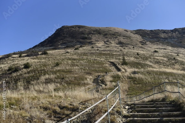 Obraz Bieszczady Mountain park with top view in high sun