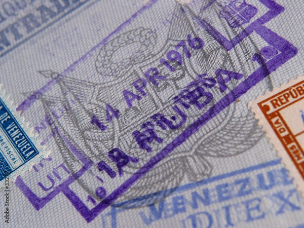 Fototapeta passport-stamp of aruba