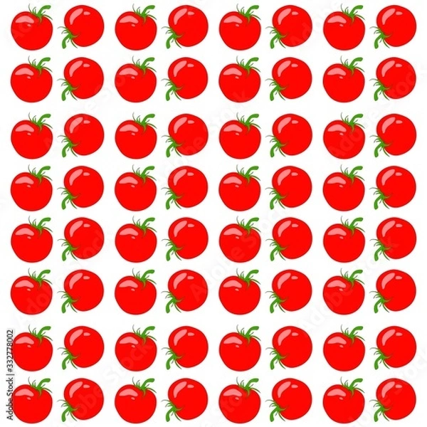 Fototapeta Seamless background with tomatoes. Vector drawing.