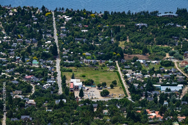 Obraz Aerial view of a landscape in Bariloche, Argentina