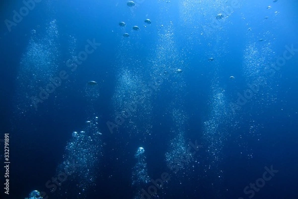 Obraz Bubble in the Blue Sea Underwater Ambiance