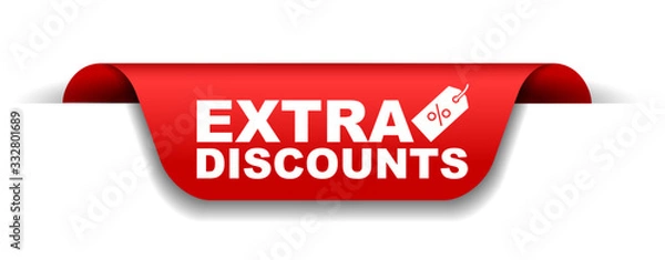 Obraz red vector illustration banner extra discounts