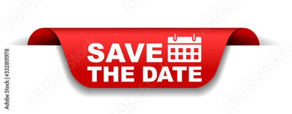 Fototapeta red vector illustration banner save the date