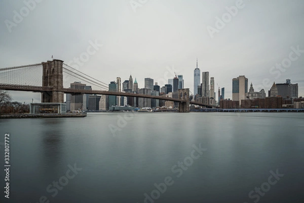 Obraz Brooklyn Bridge und New York Panorama am Tag