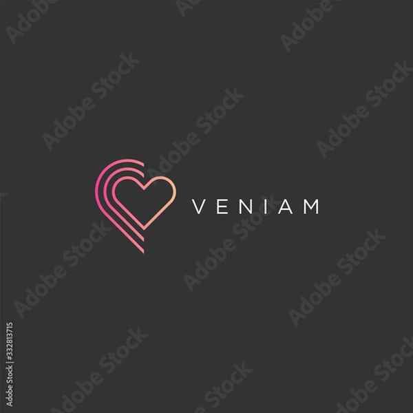 Obraz Abstract heart logo design template