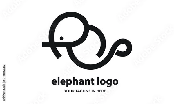 Obraz The concept of modern Simple elephant logo design is easy to remember	