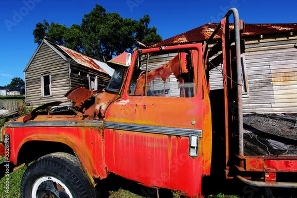 Obraz rustic red truck