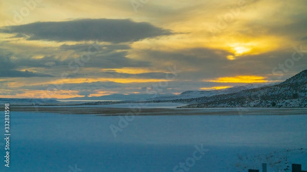 Obraz sunset over the mountains
