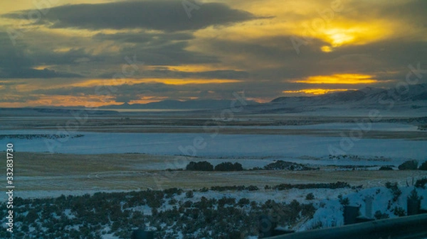 Obraz sunset over the mountains
